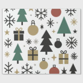 Papier Cadeau Motif de Noël festif (Plat)