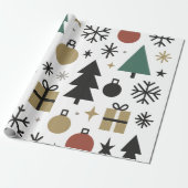 Papier Cadeau Motif de Noël festif (Déroulé)