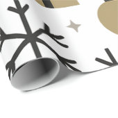 Papier Cadeau Motif de Noël festif (Coin rond)