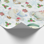 Papier Cadeau Motif de Noël Gnome d'hiver (Coin)