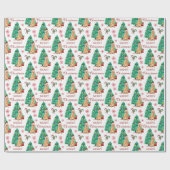 Papier Cadeau Motif de Noël Golden Retriever (Plat)