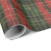Papier Cadeau Motif de Noël Green et Red Grid (Coin rond)