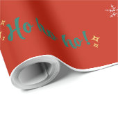 Papier Cadeau Motif de Noël HO ! Oh ! Oh ! (Coin rond)