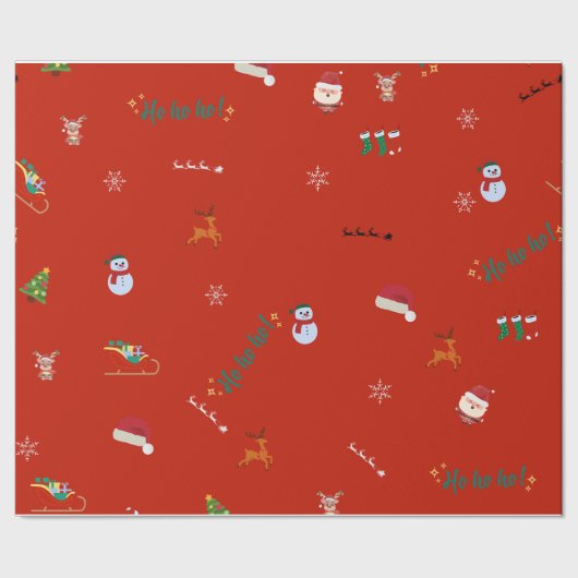 Papier Cadeau Motif de Noël HO ! Oh ! Oh ! (Couture)