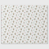 Papier Cadeau Motif de Noël Holly (Plat)