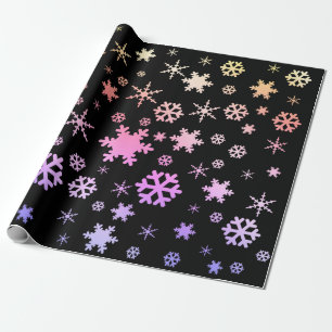Papier Cadeau Motif de Noël holographique noir