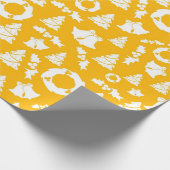 Papier Cadeau Motif de Noël jaune (Coin)