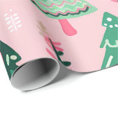 Papier Cadeau "Motif de Noël lunatique" (Coin rond)