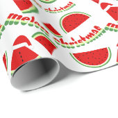 Papier Cadeau Motif de Noël Melon (Coin rond)
