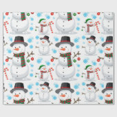 Papier Cadeau Motif de Noël mignon Snowman (Plat)