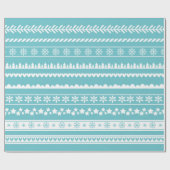 Papier Cadeau Motif de Noël moderne Cyan (Plat)