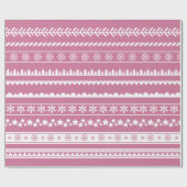 Papier Cadeau Motif de Noël moderne rose (Plat)