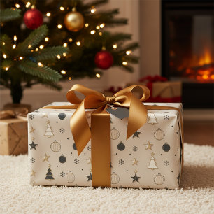 Papier Cadeau Motif de Noël moderne sans couture
