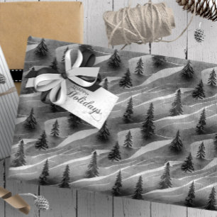 Papier Cadeau Motif de Noël noir #10 ID1009