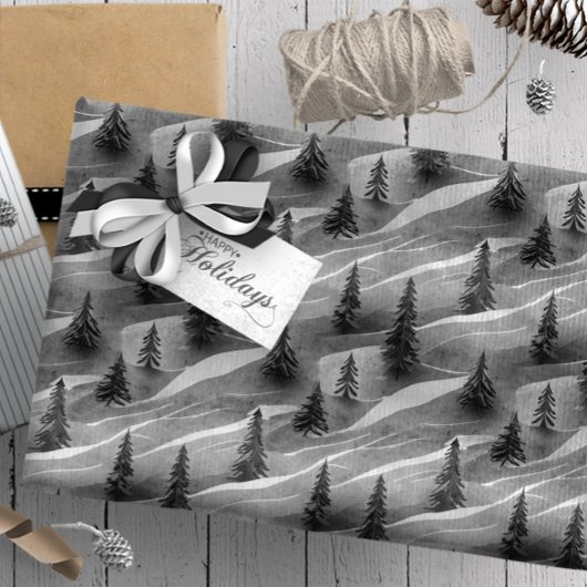 Papier Cadeau Motif de Noël noir #10 ID1009