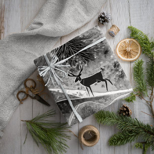 Papier Cadeau Motif de Noël noir n° 13 ID1009