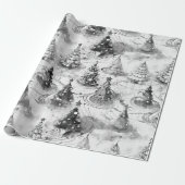 Papier Cadeau Motif de Noël noir n° 3 ID1009 (Déroulé)