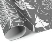 Papier Cadeau Motif de Noël noir n° 6 ID1009 (Coin rond)