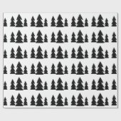 Papier Cadeau Motif de Noël noir scandinave moderne (Plat)