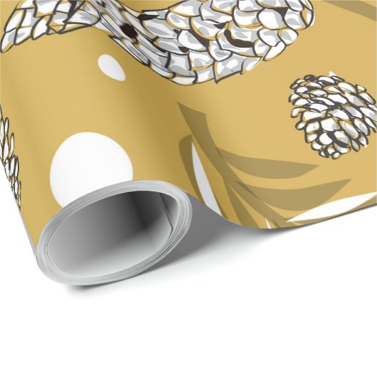 Papier Cadeau Motif de Noël, Pine Snow 6 (Coin rond)