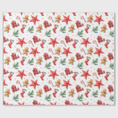 Papier Cadeau Motif de Noël pour les Fêtes (Plat)