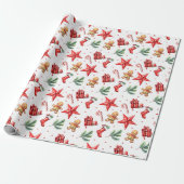 Papier Cadeau Motif de Noël pour les Fêtes (Déroulé)