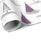 Papier Cadeau Motif de Noël pourpre n° 5 ID1009 (Coin rond)