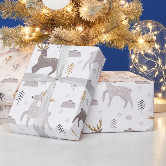 Papier Cadeau Motif de Noël Reindeer (Vacances)