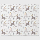 Papier Cadeau Motif de Noël Reindeer (Plat)