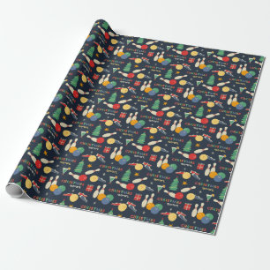 Papier Cadeau Motif de Noël rétro