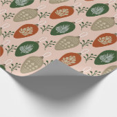 Papier Cadeau Motif de Noël Retro rose et vert (Coin)