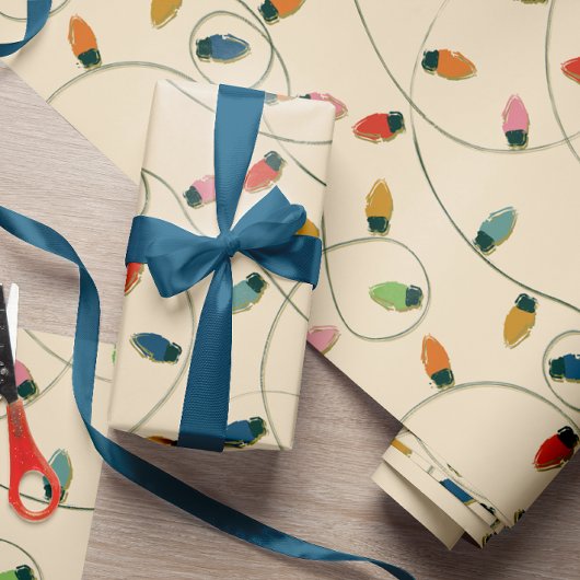 Papier Cadeau Motif de Noël Retro Vintage