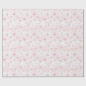 Papier Cadeau Motif de Noël rose (Plat)