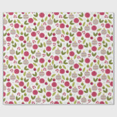 Papier Cadeau Motif de Noël rose Bauble vert (Plat)