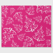 Papier Cadeau Motif de Noël rose et blanc chaud (Plat)