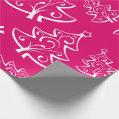 Papier Cadeau Motif de Noël rose et blanc chaud (Coin)