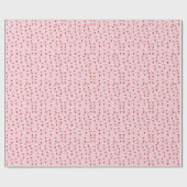 Papier Cadeau Motif de Noël rose mignon avec Père Noël (Plat)