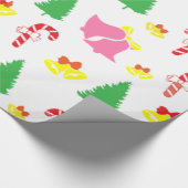 Papier Cadeau Motif de Noël rose moderne (Coin)