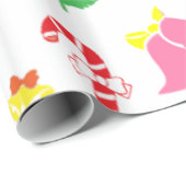 Papier Cadeau Motif de Noël rose moderne (Coin rond)