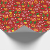 Papier Cadeau Motif de Noël rouge (Coin)