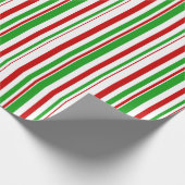 Papier Cadeau Motif de Noël rouge, blanc, vert (Coin)