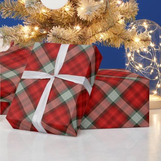 Papier Cadeau Motif de Noël rouge et gris (Vacances)