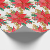 Papier Cadeau Motif de Noël rouge et or (Coin)