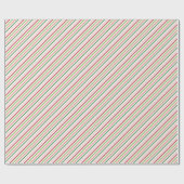 Papier Cadeau Motif de Noël rouge, rose et vert (Plat)