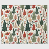 Papier Cadeau Motif de Noël rustique traditionnel (Plat)