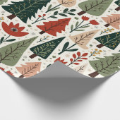 Papier Cadeau Motif de Noël rustique traditionnel (Coin)