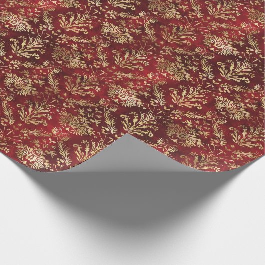 Papier Cadeau Motif de Noël sans couture avec accents Gold Foil (Coin)