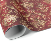 Papier Cadeau Motif de Noël sans couture avec accents Gold Foil (Coin rond)