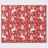 Papier Cadeau Motif de Noël scandinave (Plat)