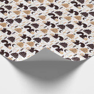 Papier Cadeau Motif de Noël scandinave moderne